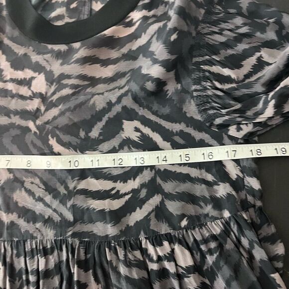 Allsaints Womens Blouse Size S Fayre Remix Top Gray Print Viscose Long S… - Picture 7 of 8